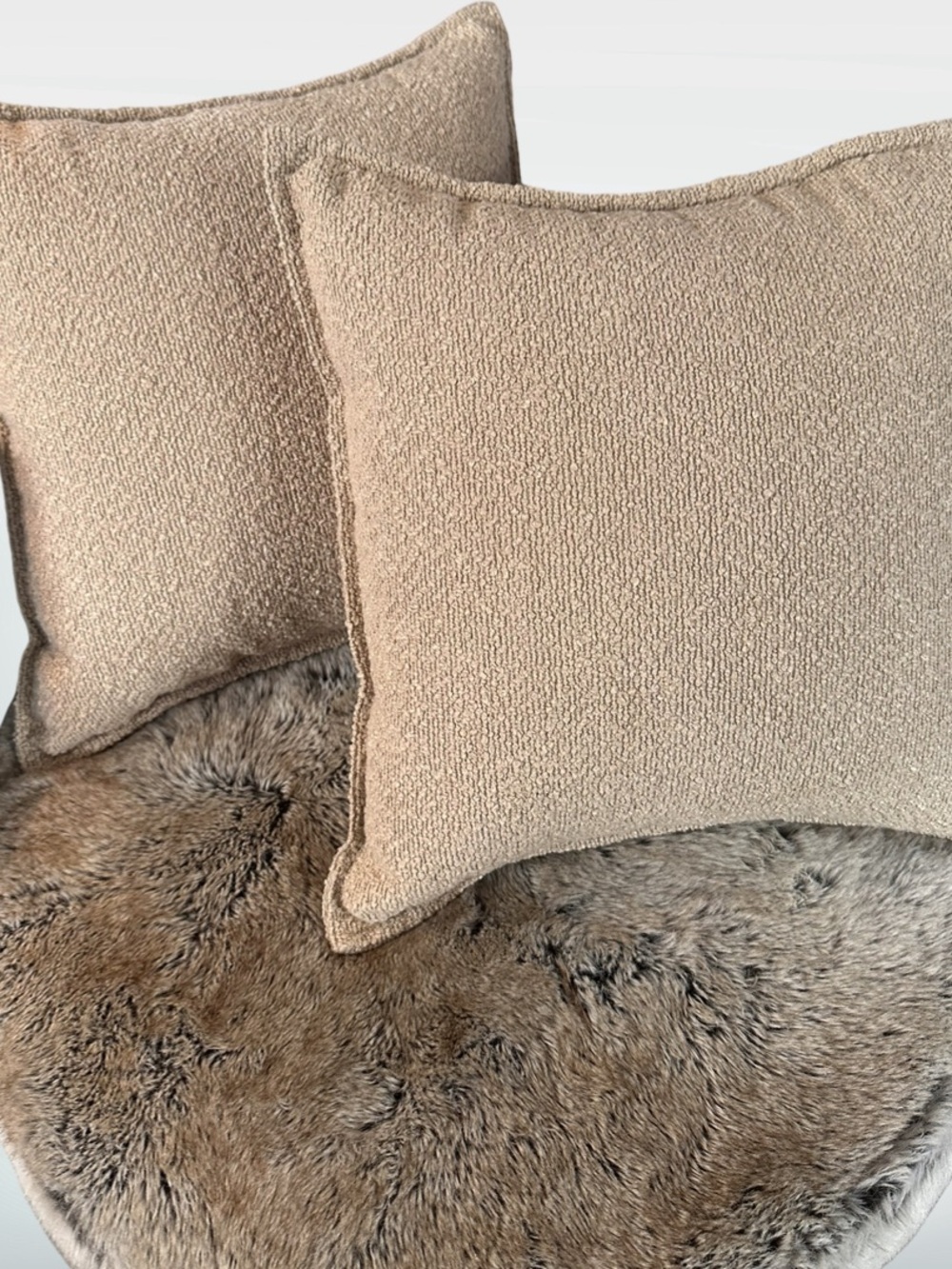 Taupe Textured Throw Pillow Pair